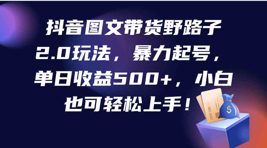 （9790期）抖音图文带货野路子2.0玩法，暴力起号，单日收益500+，小白也可轻松上手！-铜乾网络