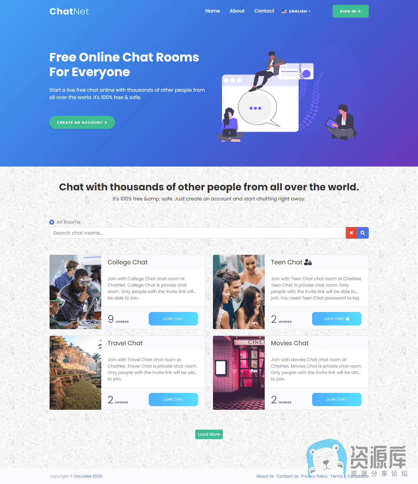 ChatNet -PHP聊天室和私人聊天程序 v1.9-铜乾网络