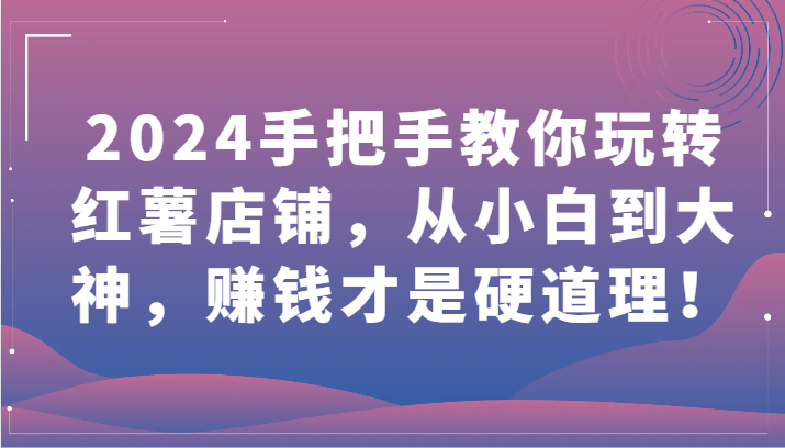 2024手把手教你玩转红薯店铺，从小白到大神，赚钱才是硬道理！-铜乾网络