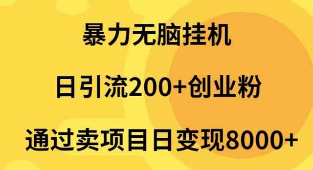 （9788期）暴力无脑挂机日引流200+创业粉通过卖项目日变现2000+-铜乾网络