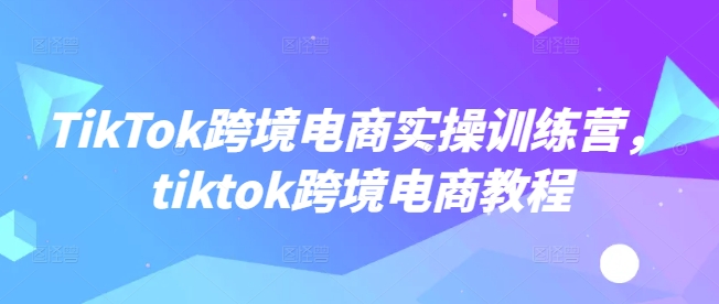 TikTok跨境电商实操训练营，tiktok跨境电商教程-铜乾网络