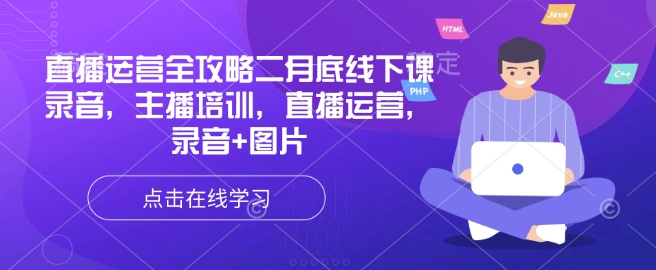 直播运营全攻略二月底线下课录音，主播培训，直播运营，录音+图片-铜乾网络