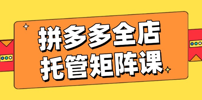 （14328期）拼多多全店托管矩阵课，盈利动销玩法，高效计划设置，提升店铺效益-铜乾网络