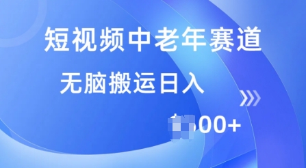 短视频中老年赛道，操作简单，多平台收益，无脑搬运日入多张-铜乾网络