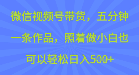 微信视频号带货，五分钟一条作品，照着做小白也可以轻松日入5张-铜乾网络