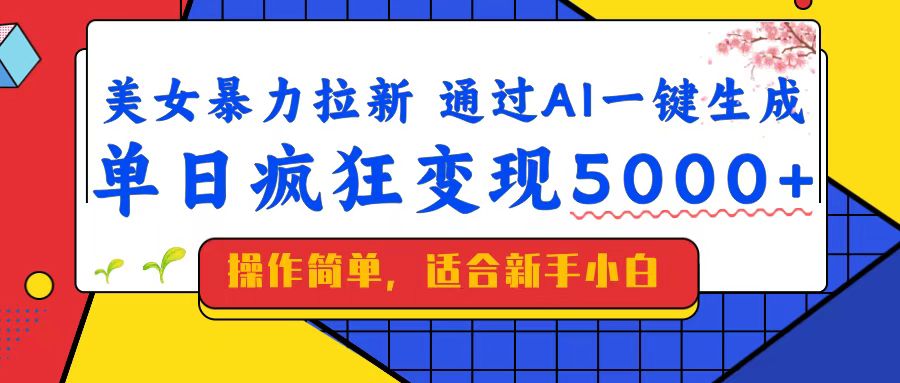 （14347期）美女暴力拉新，通过AI一键生成，单日疯狂变现5000+，纯小白一学就会！-铜乾网络