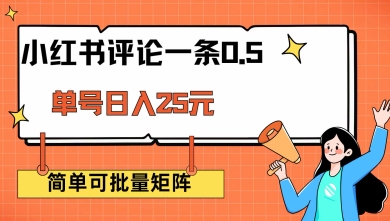 小红书评论一条0.5元 单账号一天可得25元 可矩阵操作 简单无脑靠谱【揭秘】-铜乾网络