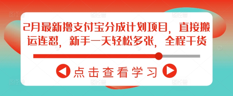 2月最新撸支付宝分成计划项目，直接搬运连怼，新手一天轻松多张，全程干货-铜乾网络